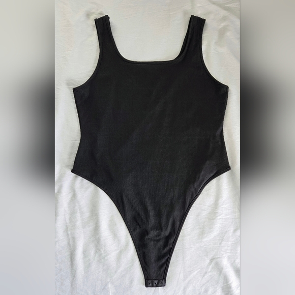 SHEIN EZwear Plus Solid Ribbed Knit Tank Bodysuit, Black Size 3XL NWOT - Picture 3 of 3